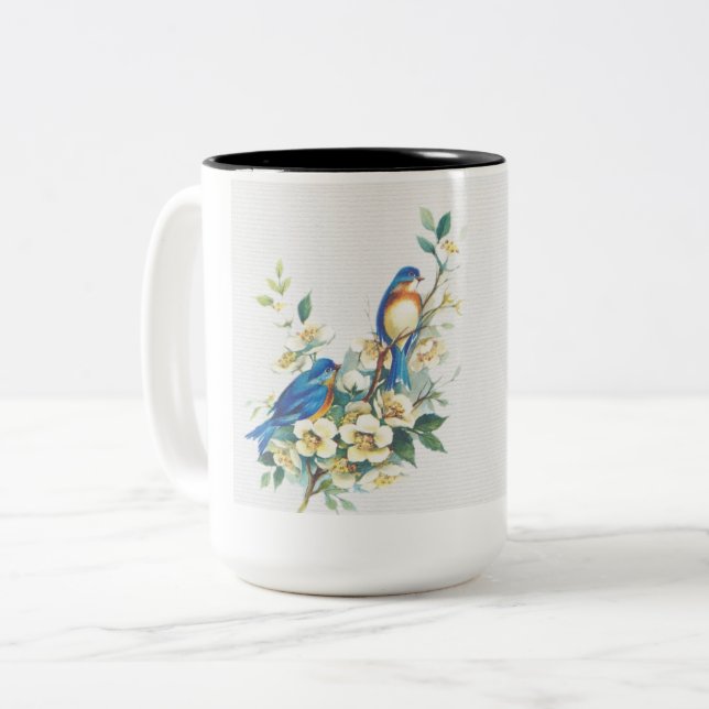 Birds-Kaffee-Tasse Zweifarbige Tasse (Vorderseite Links)