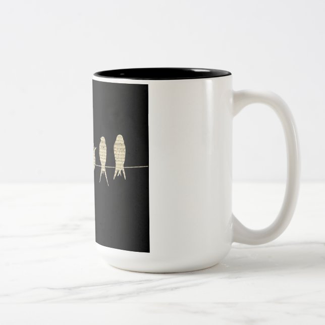 Birds-Kaffee-Tasse Zweifarbige Tasse (Rechts)