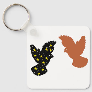 Birds Keychain – Twin Soar Minimal Silhouette Schlüsselanhänger