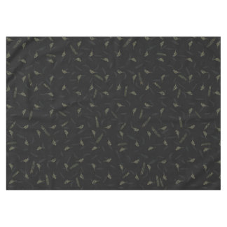 Birds Leaves Charcoal Black Green Brown Grey Tischdecke