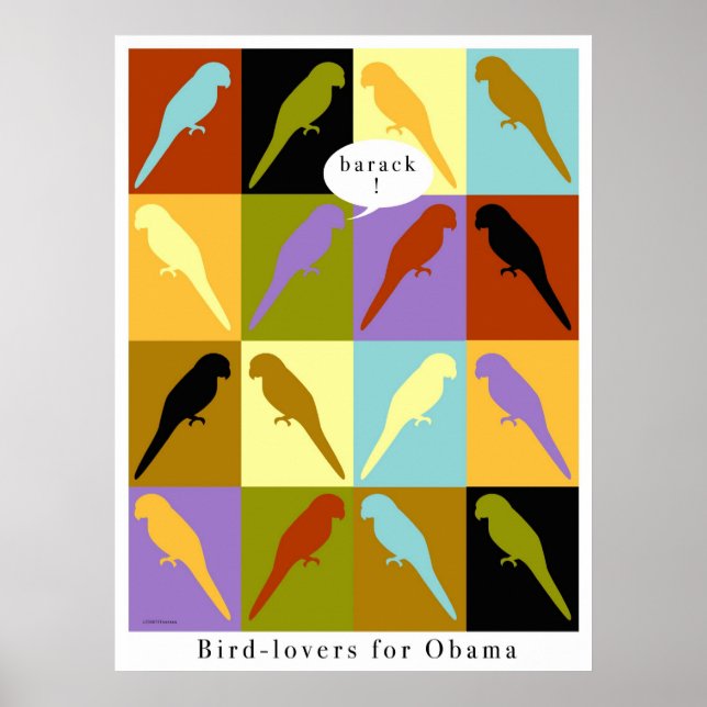 Birds Liebe Obama Poster (Vorne)