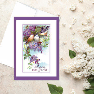 Birds Lilacs Vintag Geburtstag Karte