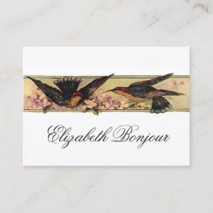 Birds Meeting ~ Business Cards Frühlingsblumen Visitenkarte