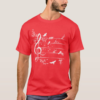Birds Nature Musical Notes Music T-Shirt
