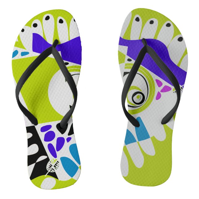 Bird's Nest - Avocado Green Gray Flip Flops (Fußbett)