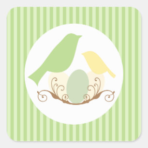 Birds Nest Baby Dusche Umschlag Aufkleber
