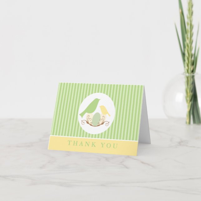 Birds Nest Baby shower Merci Cartes (Devant)