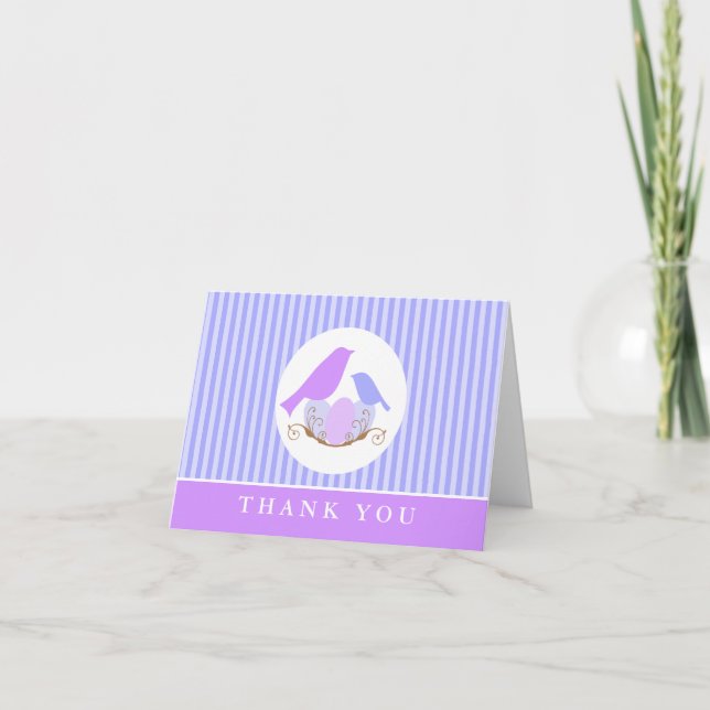 Birds Nest Baby shower Merci Cartes (Devant)