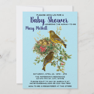 Bird's Nest Baby Shower Template Einladung