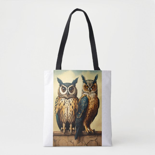 Birds on the Wire – Cartoon Flock Tee Tasche (Vorderseite)