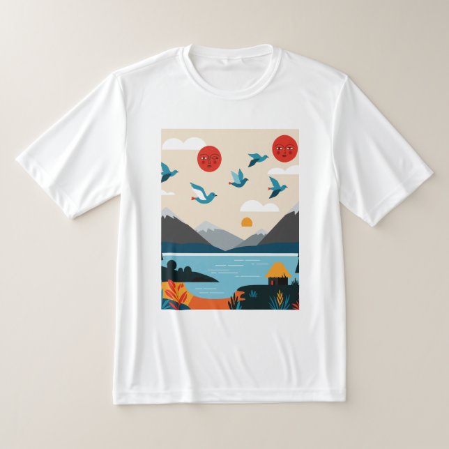 Birds over a lake T-Shirt (Ablage )