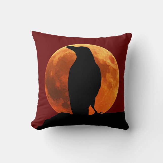 Birds - Reversible Moon and Black Raven  Kissen (Vorderseite)