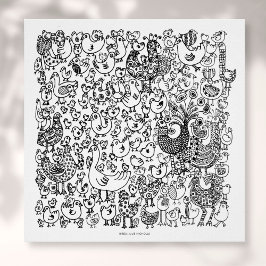 Birds Schwarz-Weiß Zeichnend Kunst Print Poster