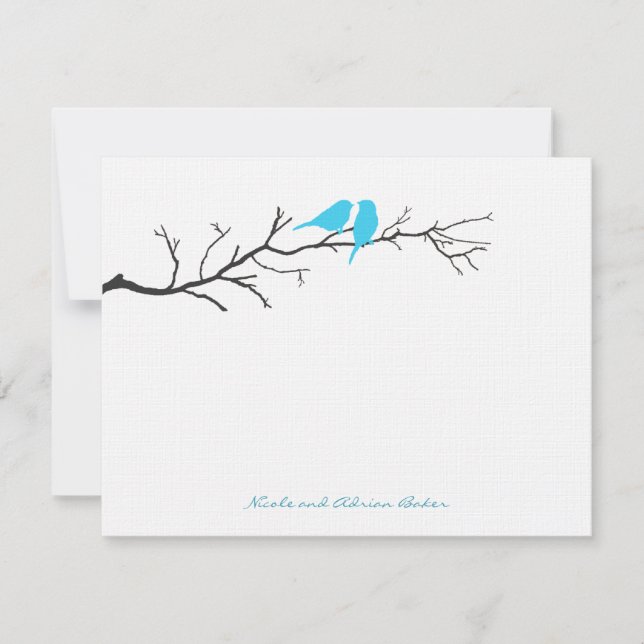 Birds Silhouettes Merci Cartes - Turquoise - (Devant)