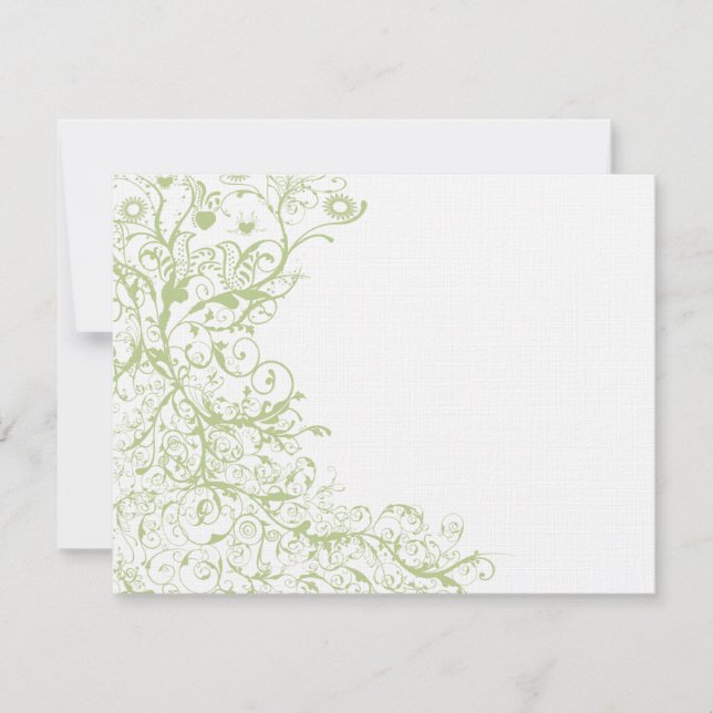 Birds & Swirls #28 Wedding RSVP Response Card (Devant)
