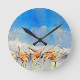 Birds-Uhr, Sandpferde, Sanderlings Runde Wanduhr