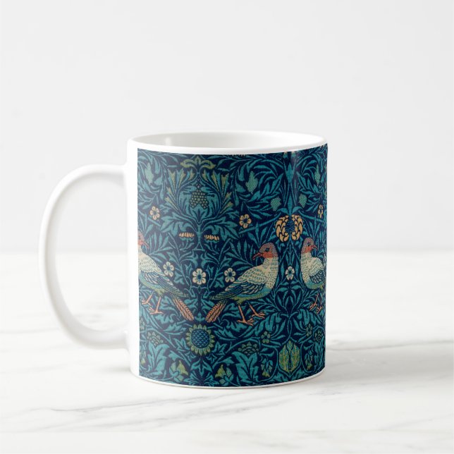 "Birds" von William Morris Blue Pattern  Kaffeetasse (Links)