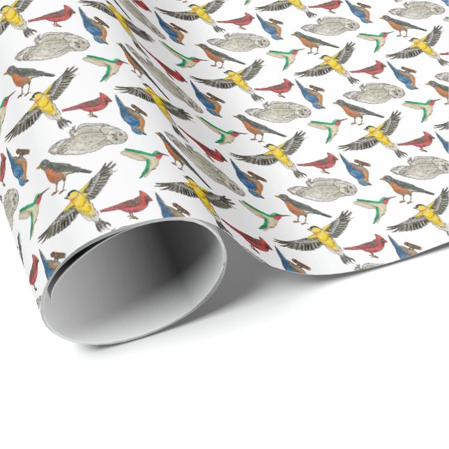 Birds! Wrapping Paper Geschenkpapier (Rolleneckpunkt)