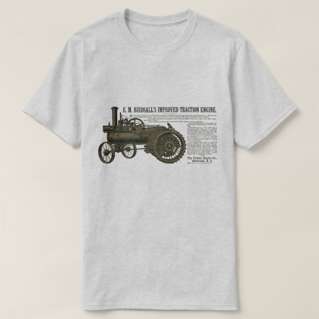 Birdsall's Steam Traction Motor 1889 Farm Traktor T-Shirt (Design vorne)