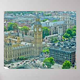 Birdseye Ansicht von London Poster