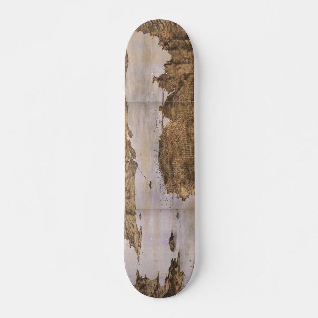 Birdseye Ansicht von San Francisco Kalifornien Skateboard (Vorne)