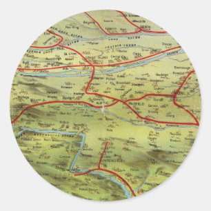 Birdseyes Ansicht-Große Ebenen Runder Aufkleber