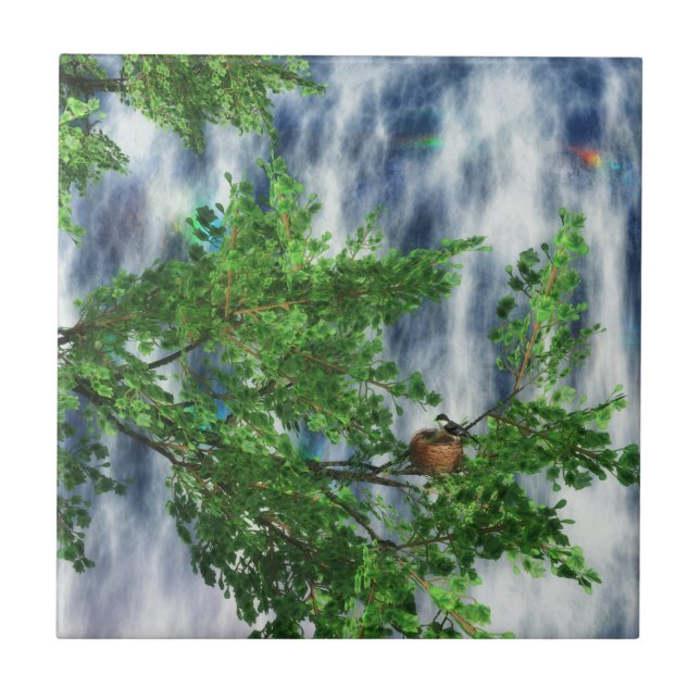 Birdsnest Falls Decorative Tile / Trivet Fliese (Vorderseite)
