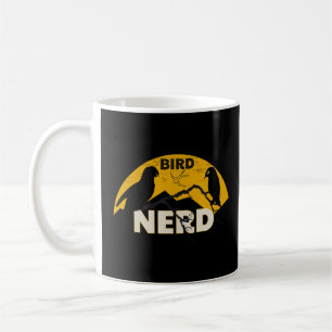 Birdwatcher-Bird-Nerd leicht von Vögeln abgelenkt Kaffeetasse
