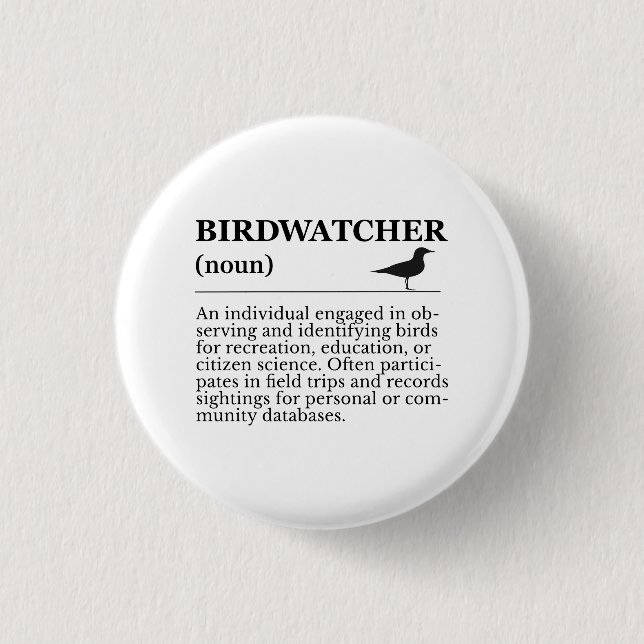 Birdwatcher Definition Observation Identification Button (Vorderseite)