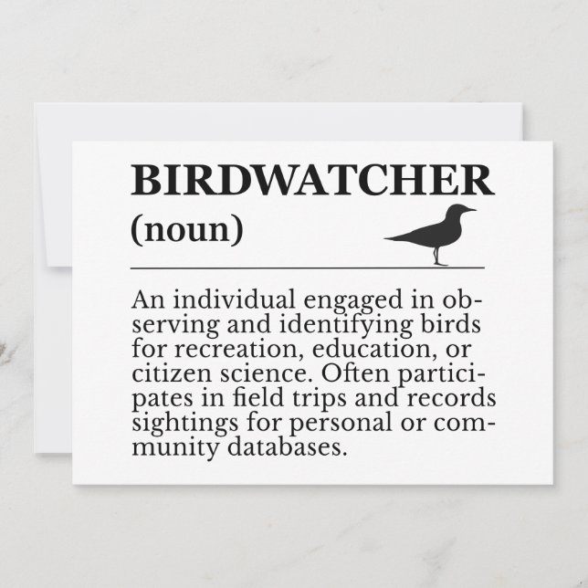 Birdwatcher Definition Observation Identification Einladung (Vorderseite)