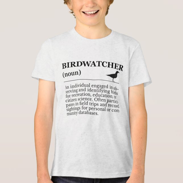 Birdwatcher Definition Observation Identification Tri-Blend Shirt (Vorderseite)