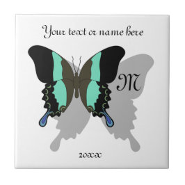 Birdwing Butterfly Shadow Monogram Fliese