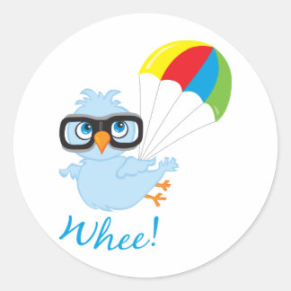 Birdy Parachute Runder Aufkleber