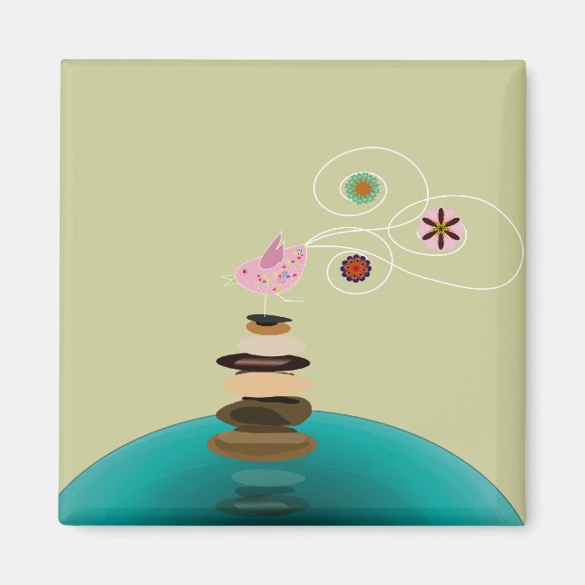 Birdy Yoga-Posemagnet Magnet (Vorne)