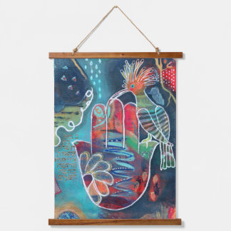 Birkat Habayit "Zuhause Sessing" Wandtapestry Wandteppich Mit Holzrahmen