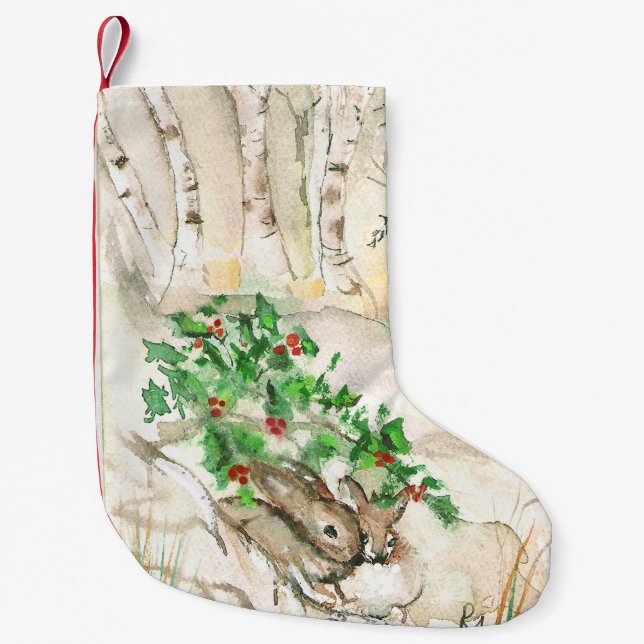 Birken-Häschen Kleiner Weihnachtsstrumpf (Vorderseite)