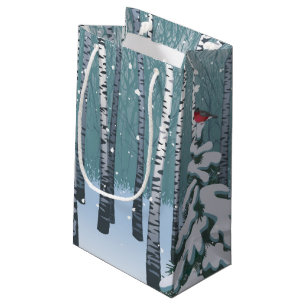 Birken im Winter-Wald Kleine Geschenktüte