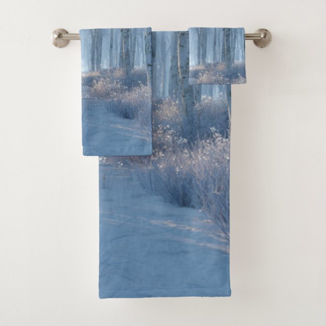 Birken-Strahlender-Schnee-Wald  Badhandtuch Set (Insitu)