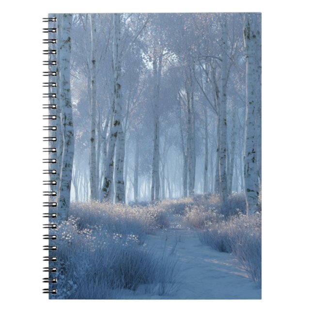Birken-Strahlender-Schnee-Wald Notizblock (Vorderseite)