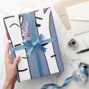 Birken und Vögel Geschenkpapier