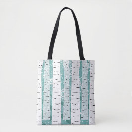 Birkenbaum Schneeflocke Winter gestreift aquamarin Tasche