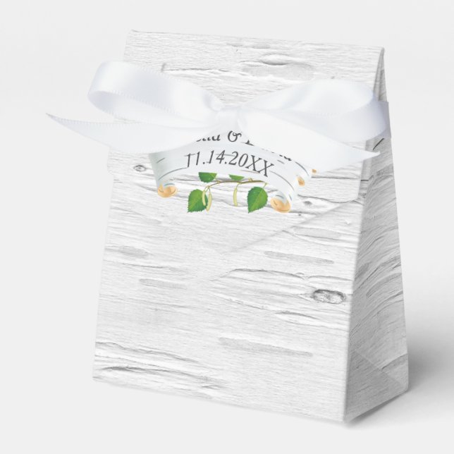 Birkenbaum-Textur mit Rollen Geschenkschachtel (Vorderseite)