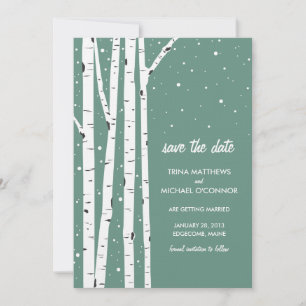 Birkenbaum und Schnee Save the Date