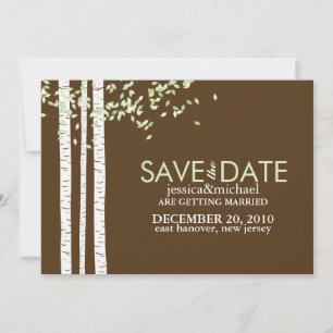 Birkenbäume Hochzeit Termin merken Save The Date