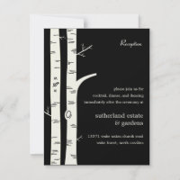 Birkenbaume Hochzeitskarte - Schwarz