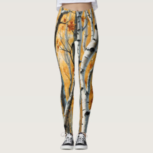 Birkenbäume im Herbst Leggings