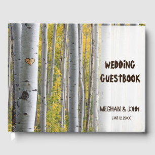 Birkenherz-Initialen rustikale Hochzeit Gästebuch