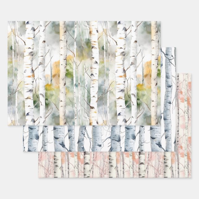 Birkenrinde Geschenkpapier Set (Set)