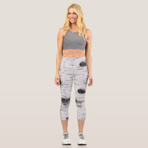 Birkenrinde-Muster Capri-Leggings Capri Leggings