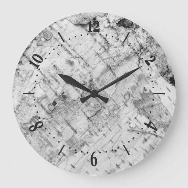 Birkenrinde-Muster große Uhr (Vorderseite)